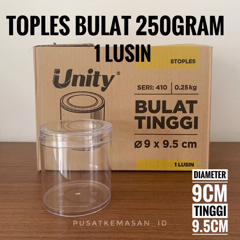 TOPLES TABUNG 250GRAM UNITY 410 STOPLES BULAT MAKANAN KUE KERING NASTAR 500ML