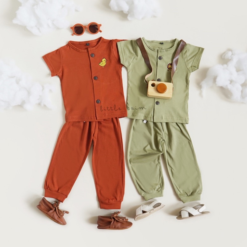 LITTLECAIM - CLUE PAJAMAS SET | setelan anak unisex