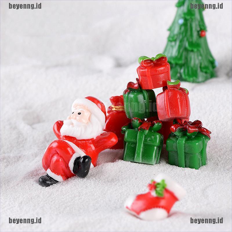 Bey Miniatur Santa Claussnowmanpohon Natal Untuk Dekorasi Taman Minifairy Garden Diy