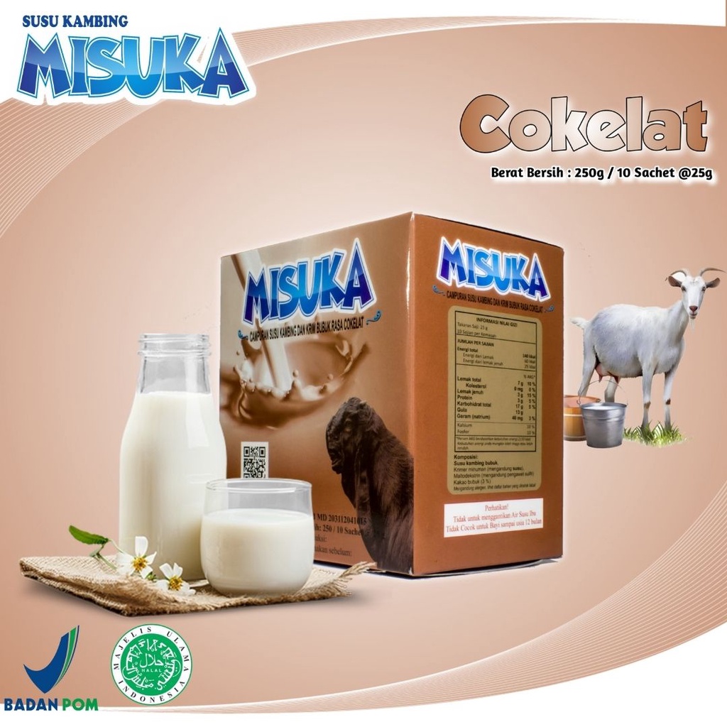 

Susu Kambing Bubuk Misuka Coklat 250g