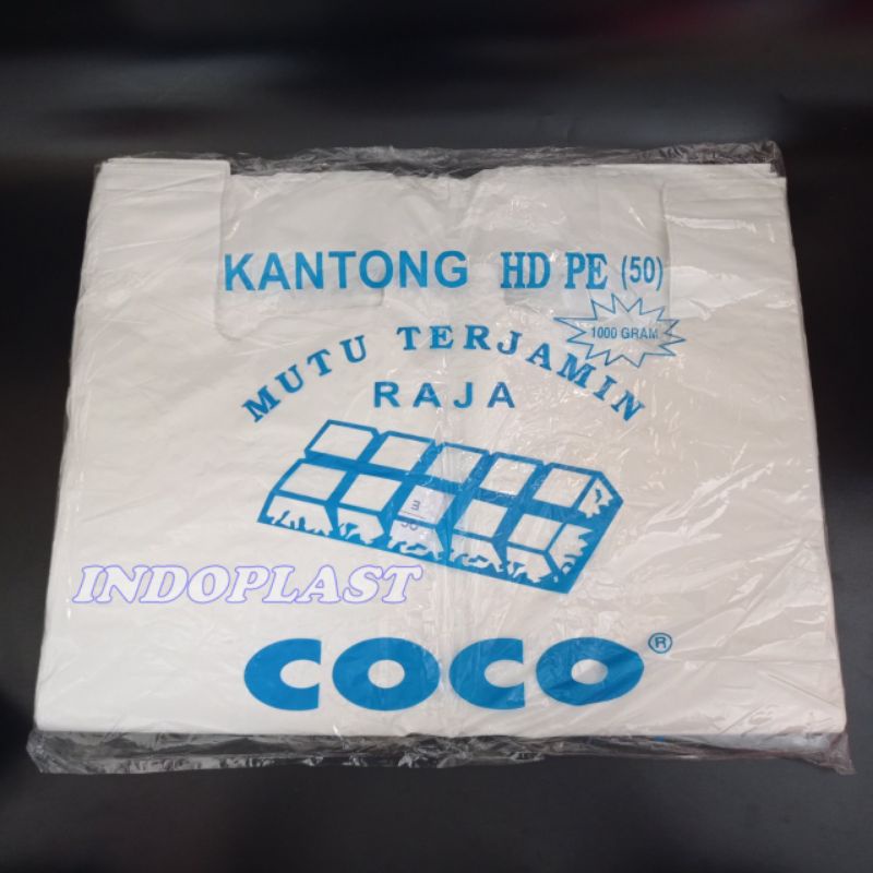 1KG HDPE KANTONG PLASTIK KRESEK COCO PUTIH SUSU UK 50