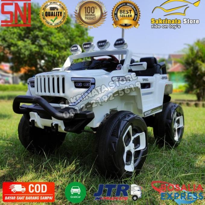 Jeep Hunter Putih Mainan Mobil Aki Anak Bebenshoop