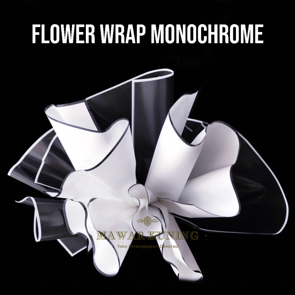 

[ 20 Lembar ] Flower Wrap Monochrome / Kertas Cellophane Untuk Kertas Buket - AMWF