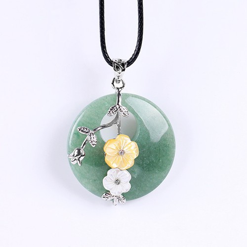 Liontin Reiki Batu Alam Natural Aventurine Flower