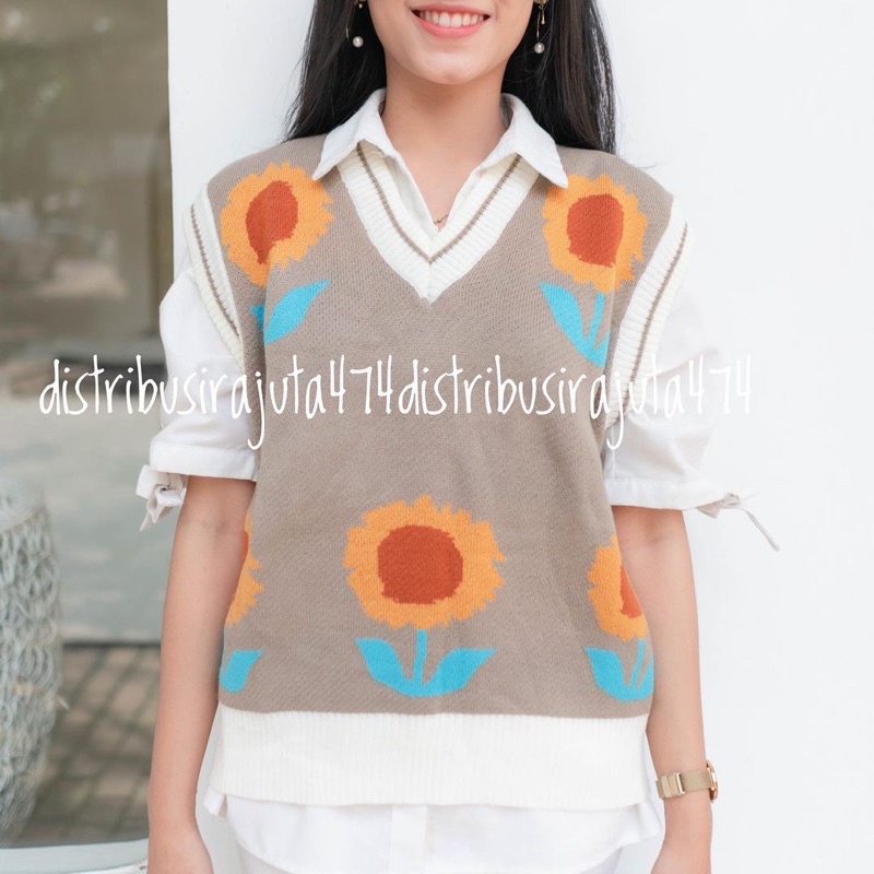 VEST KNITE IMPOR SUNFLOWER EXCLUSIVE VINTAGE