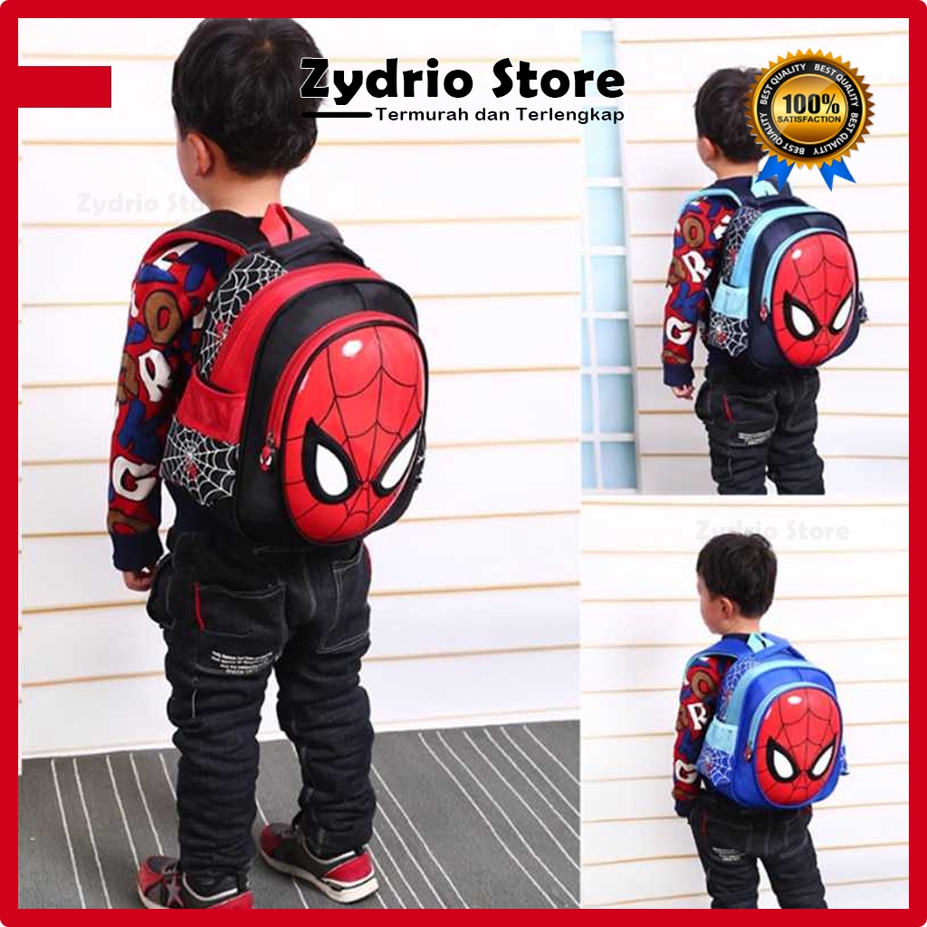 Tas Sekolah Anak Laki Laki / Tas Ransel Anak Spiderman Karakter TK SD