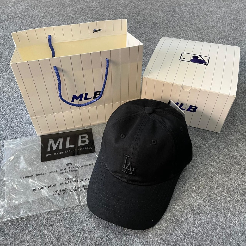 Topi MLB Original Import - LA Vintage Black Logo Black