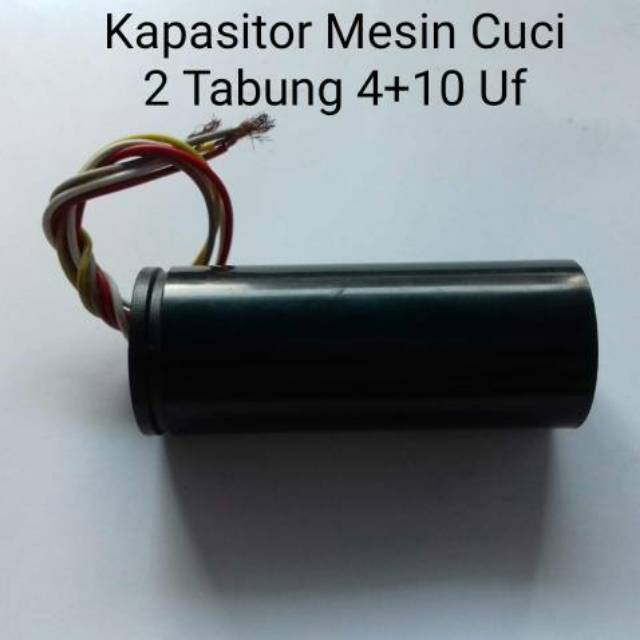 Kapasitor Capasitor 4+10 uf Mikro Farad Mesin Cuci 2 Dua Tabung