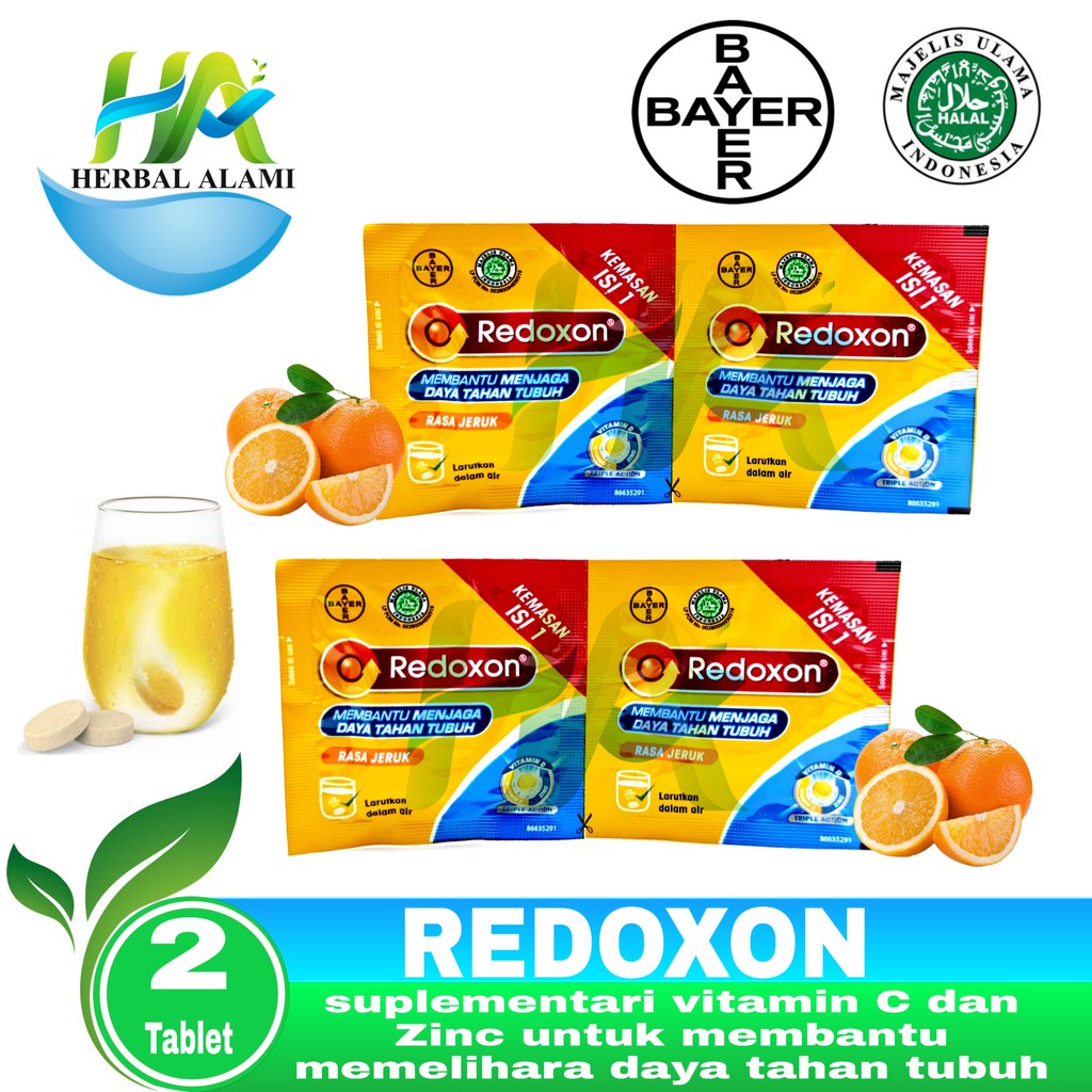 Redoxon Tablet isi 2 - Rasa Jeruk