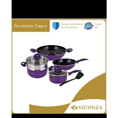 vicenza cookware set peralatan masak praktis v709 ungu