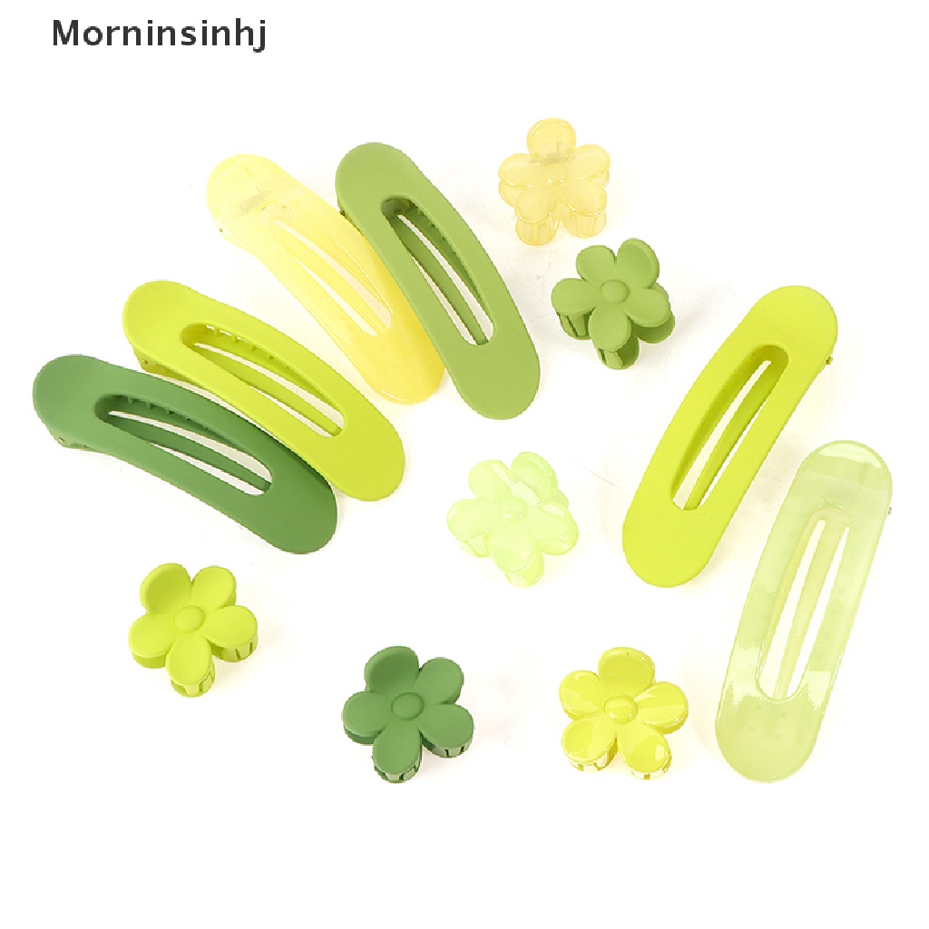 Mornin Jepit Rambut Besar Green Hair Barrette Side Flower Clip Duckbill Clip Makeup Clip id