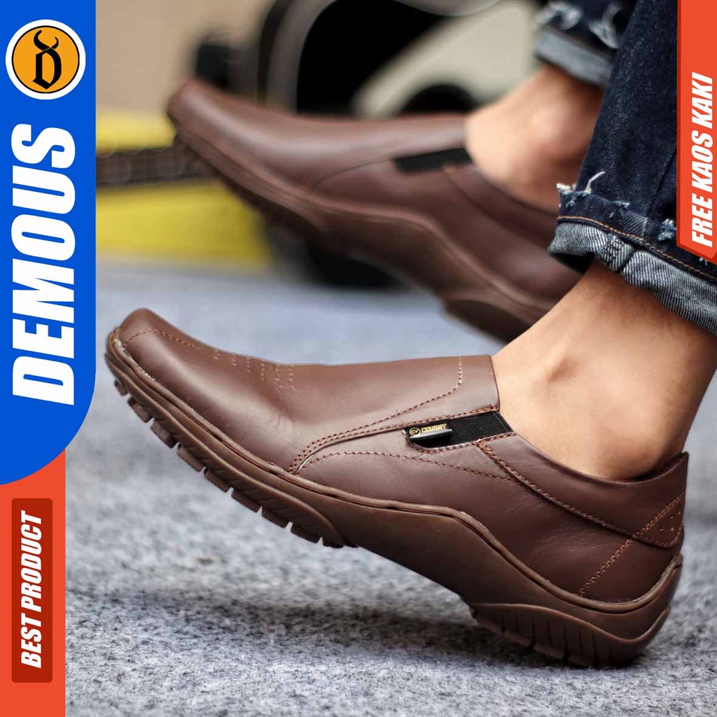 DEMOUS BADIL Sepatu Formal Casual Pantofel Kulit Asli Pria