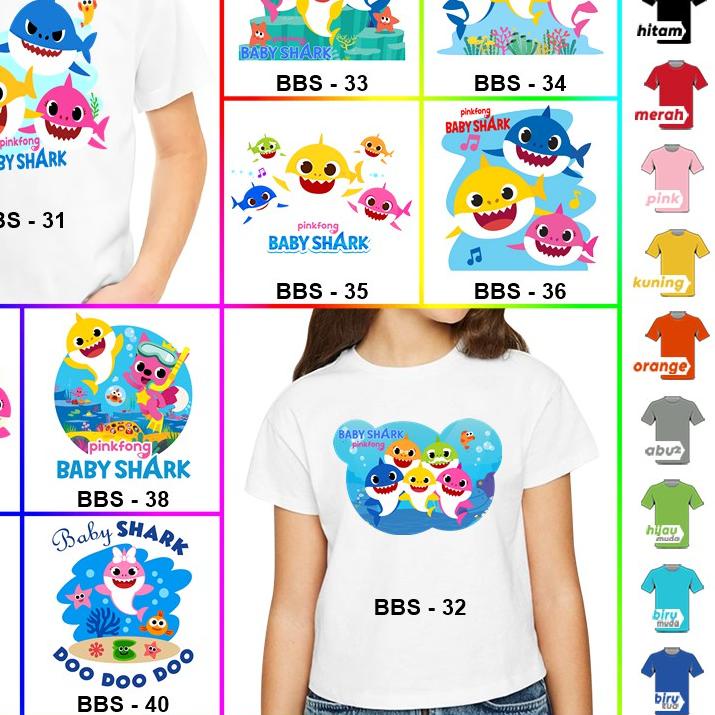 [FREE NAMA] Baju Kaos COUPLE ANAK DAN DEWASA BABY SHARK ULTAH ULANG TAHUN