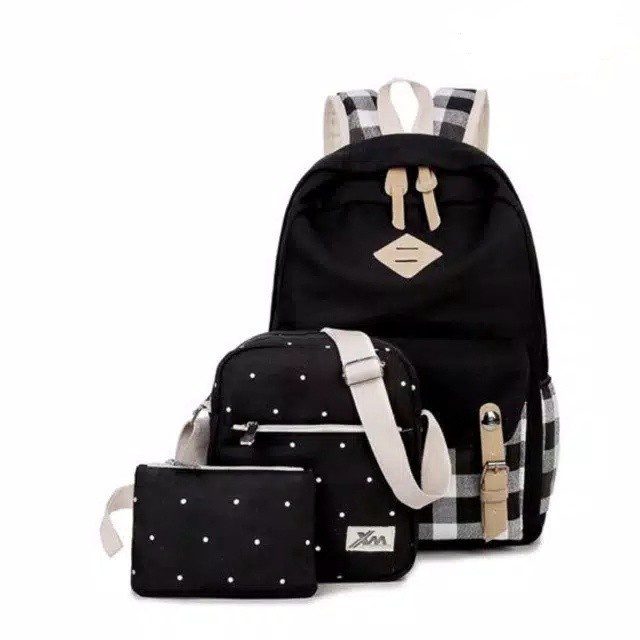 Charyatink - Tas Ransel 3in1 wanita Sekolah Trendy Stylish Korea