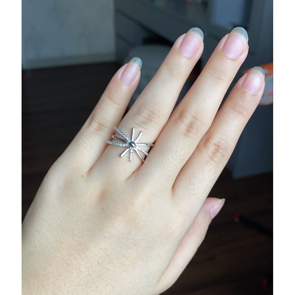 Cincin Perak Wanita Asli S 925 Lapis Rhodium Cocok Kawin Nikah tunangan hadiah RS039