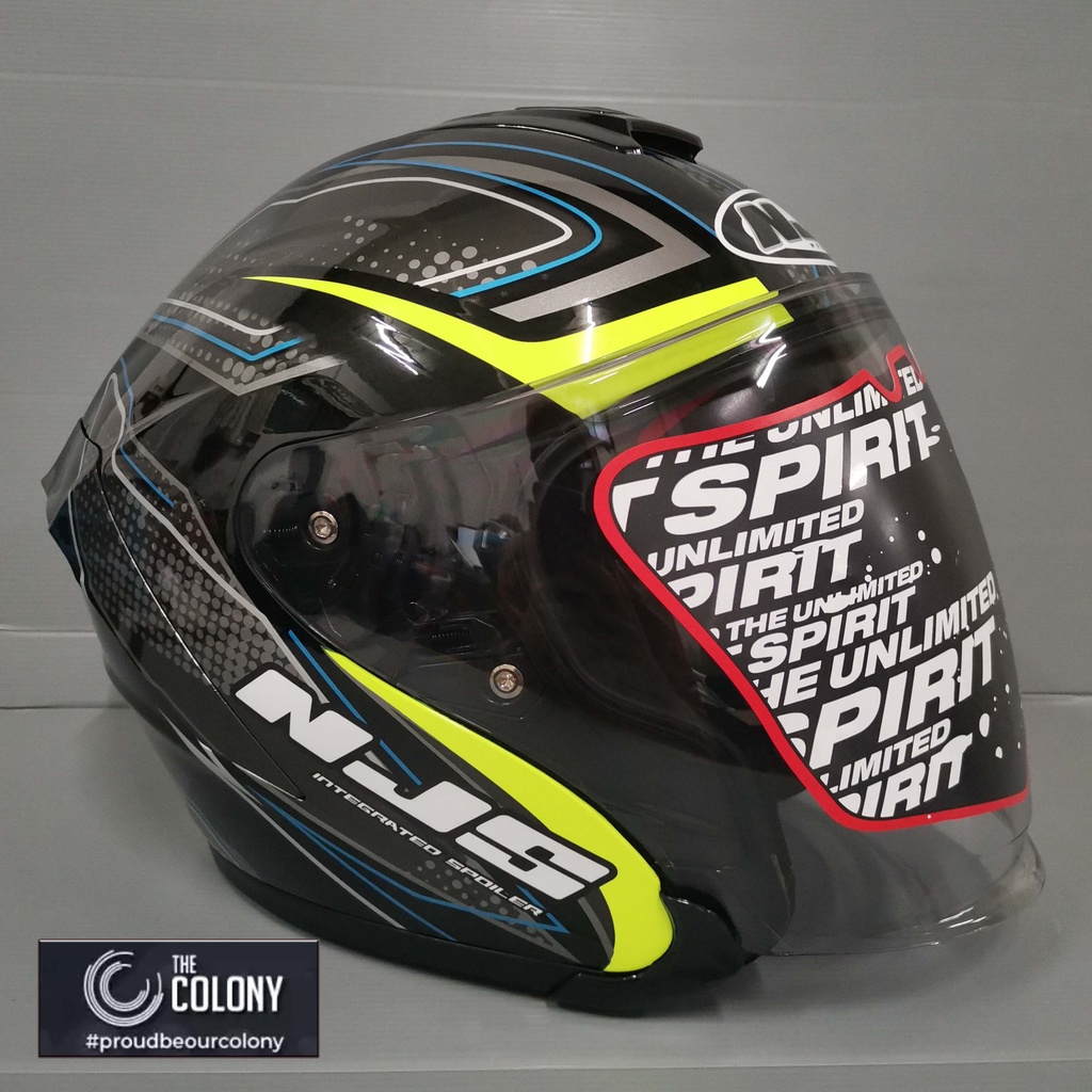 HELM HALF FACE NJS KAIROZ MOTIF DOUBLE VISOR FURION BLACK ORANGE-6