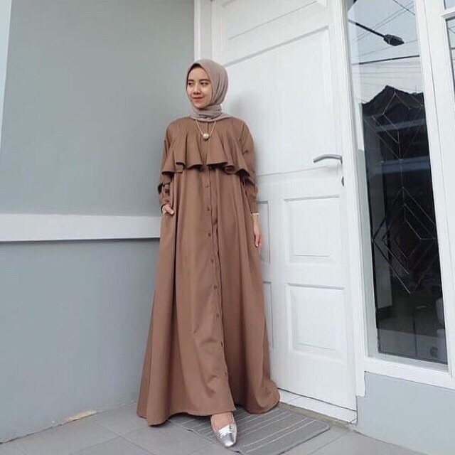 AIRA DRESS / Gamis Muslim Balotelli Layer Rempel Jumbo / Gamis Syari Wanita