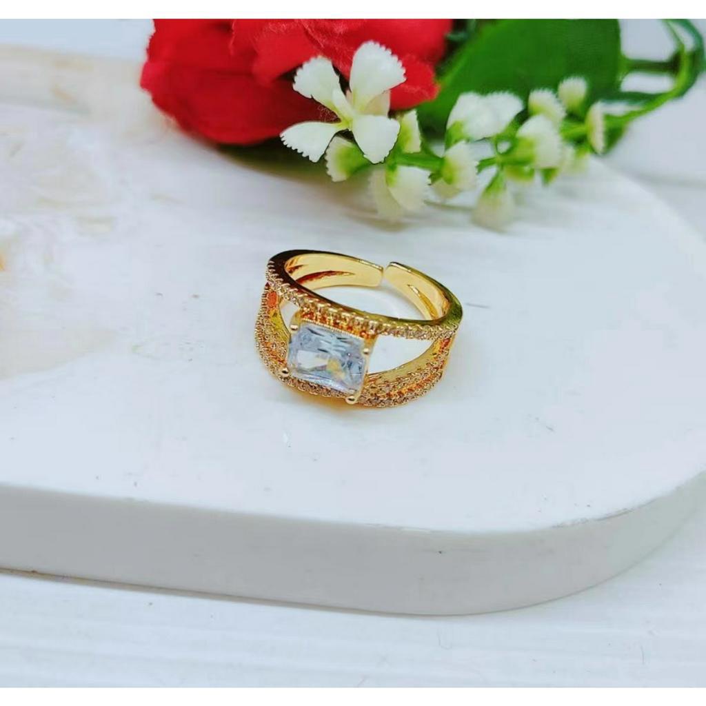 Cincin Xuping Mata Full Lapis Emas Perhiasan Fashion R100