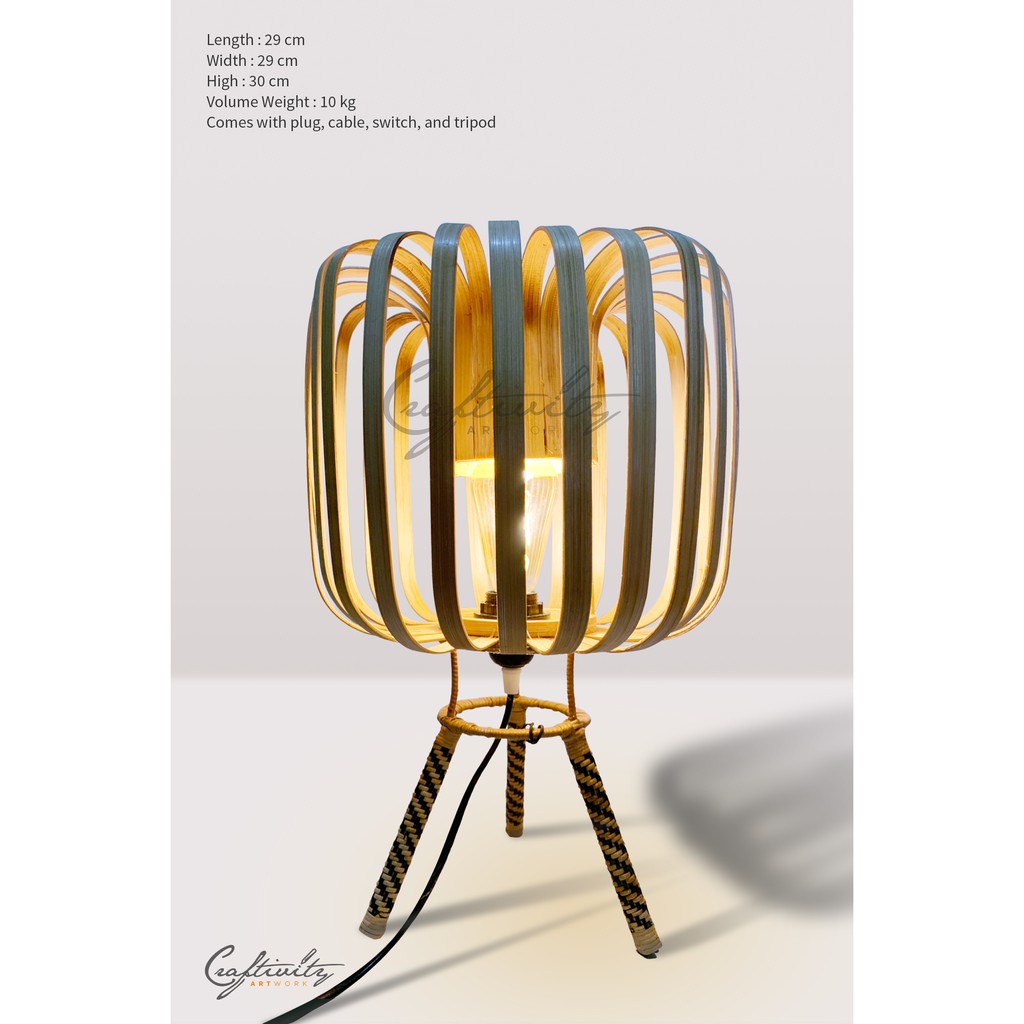 Kap Lampu Hias Bambu Bunga