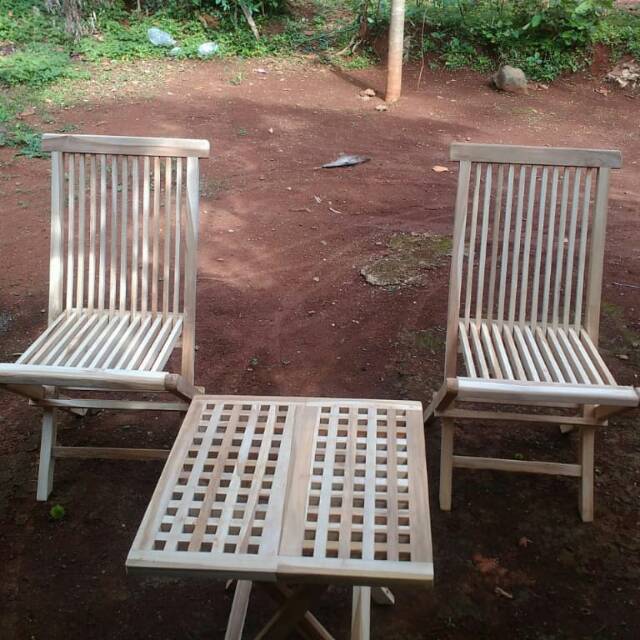 KURSI TERAS LIPAT KAYU JATI JEPARA