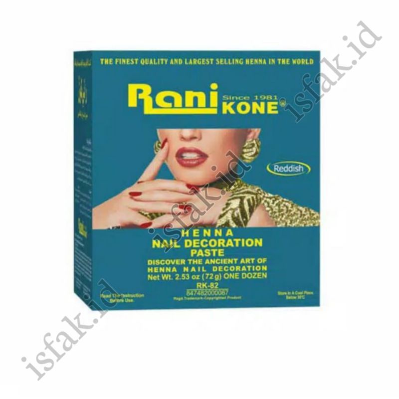 Henna Rani Kone RK 82 Nail Decoration Paste Reddish Kutek Kuku Warna Kemerahan Pacar Kuku Original