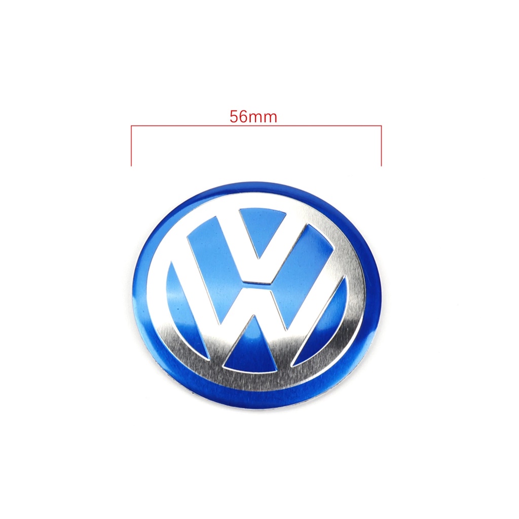 4 Pcs Sticker Emblem Dekorasi Velg Mobil Ukuran 56MM Warna Hitam Untuk VW Volkswagen