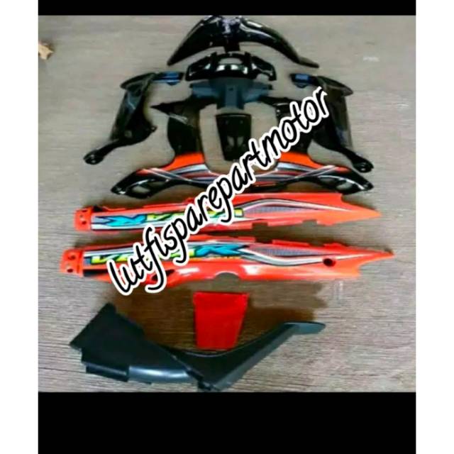 Body full set Yamaha Vega r lama warna Oren hitam