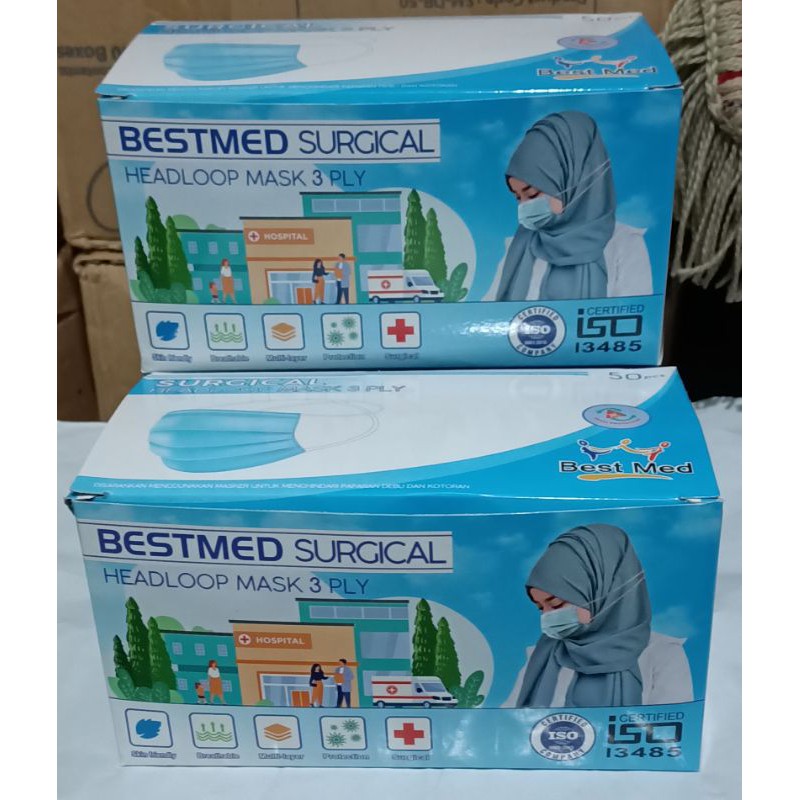 Masker Bestmed 3 ply 1 box isi 50