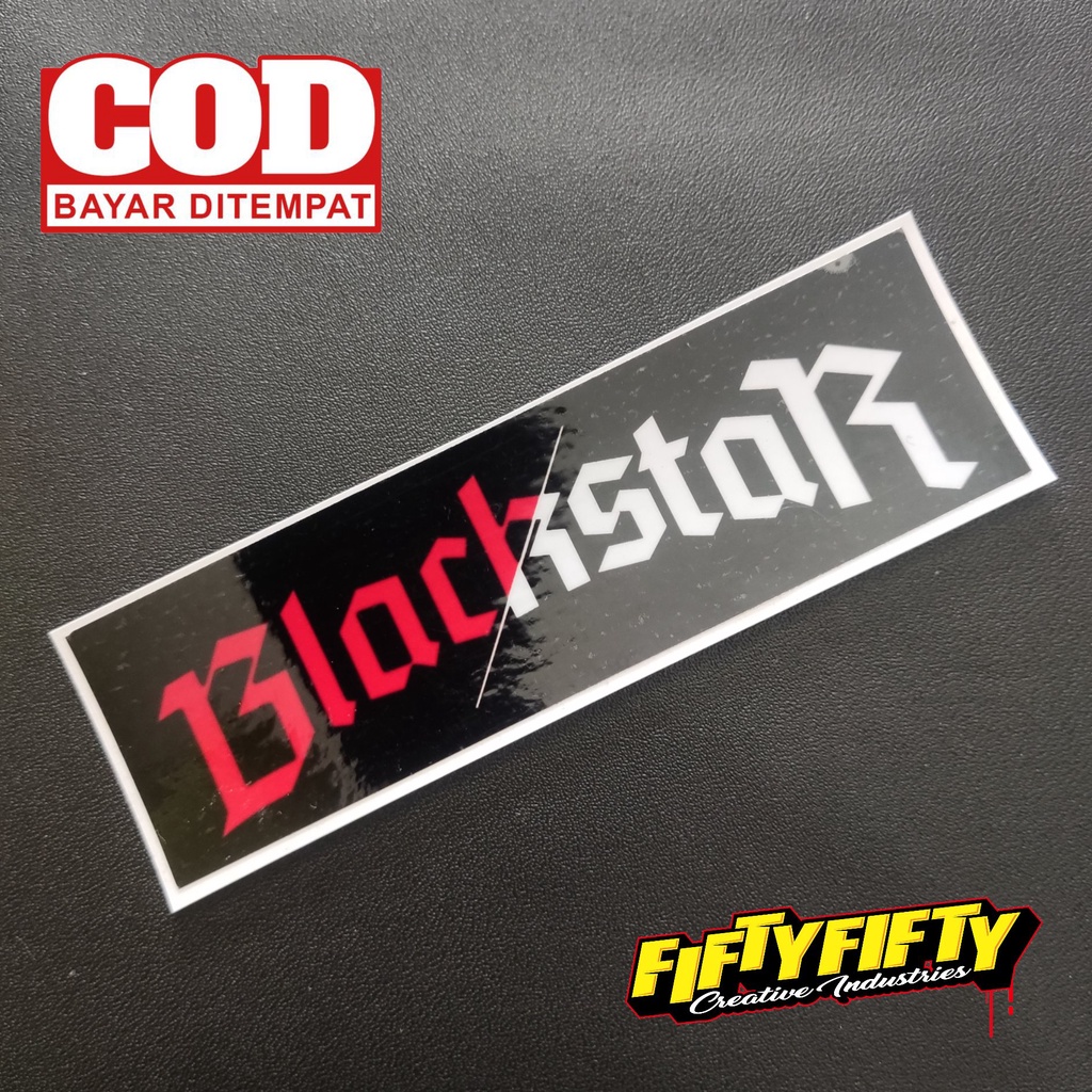 Stiker Print Cut BLACKSTAR Model 02 Stiker Printing Laminasi Glossy Tahan Air Stiker Motor Mobil Helm Sudah Membentuk Pola Desain