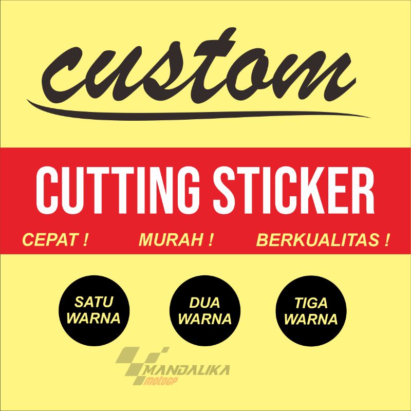 

sticker cutting custom stiker 1 2 3 warna murah oracal decal