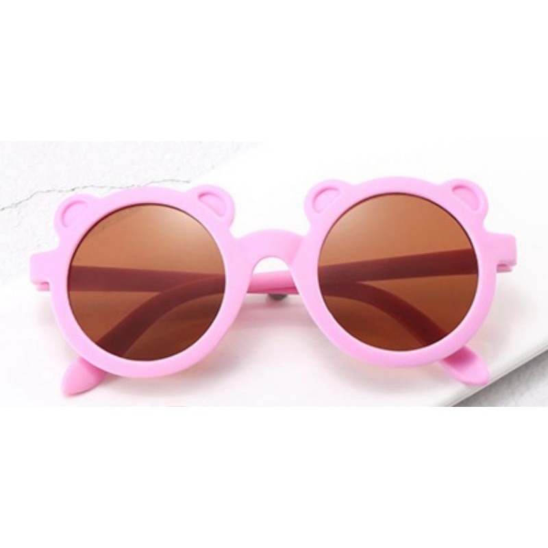 Kacamata Anak Sunglasses Anti Radiasi UV dan Blueray UV400 Fashion Bayi Gaya Korea Lensa Hitam-AN02 - Ungu cerah