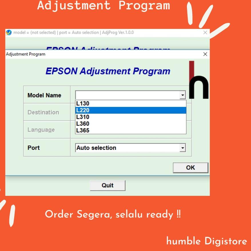 Jual Epson L130_L220_L310_L360, L365 Program Resetter / Waste Ink Pad