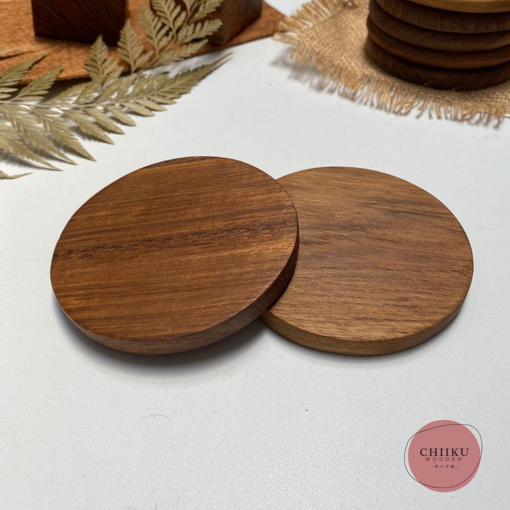 ALAS GELAS TATAKAN GELAS COASTER KAYU JATI PINGGIRAN ALAS GELAS TATAKAN GELAS COASTER KAYU JATI PINGGIRAN