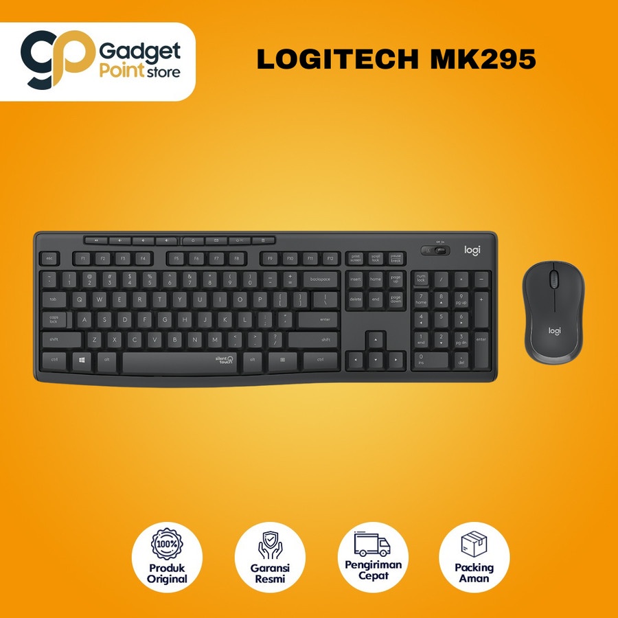 Logitech Keyboard Mouse MK295 Silent Wireless Combo - Garansi 1 Tahun