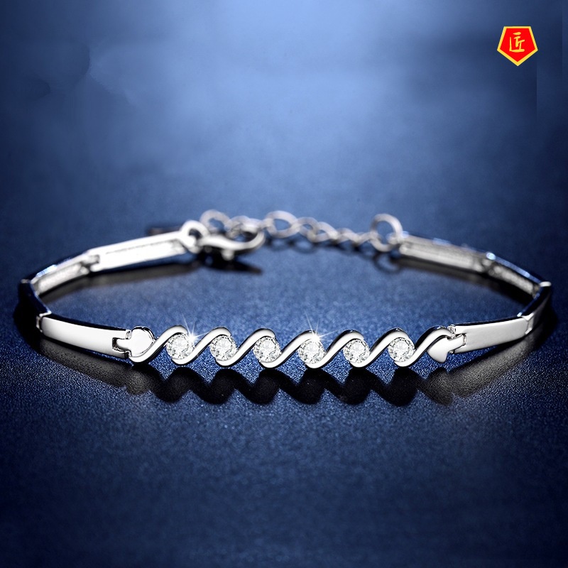 [Ready Stock]Simple Personality 925 Silver Bracelet