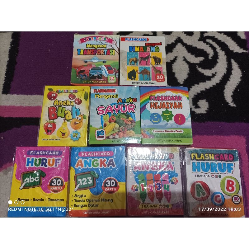 Kartu Edukasi Belajar / Flashcard angka / flashcard huruf / flashcard hijaiyah/ kartu anak balita