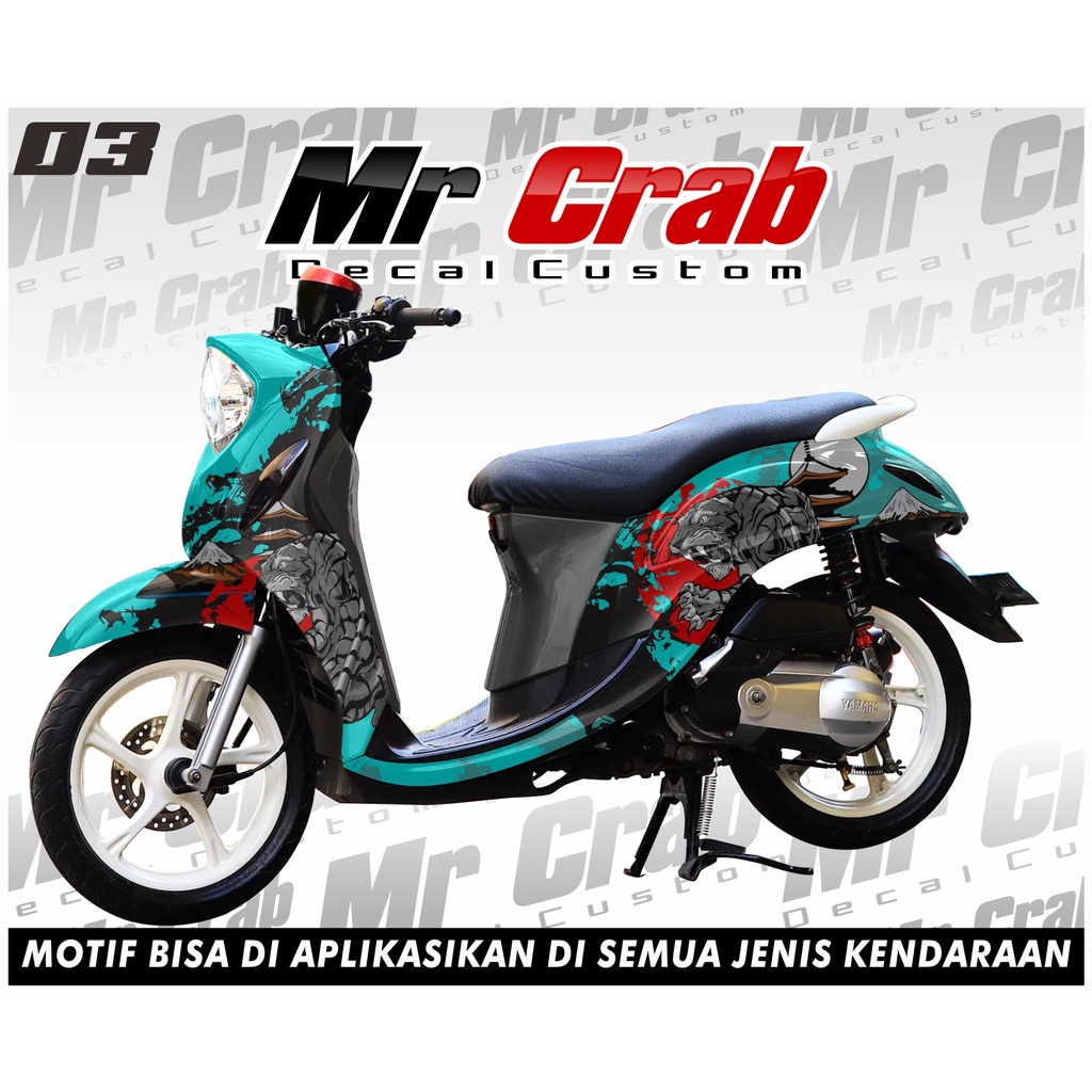 DECAL STICKER MOTOR FINO FULL BODY MOTIF TIGER 03