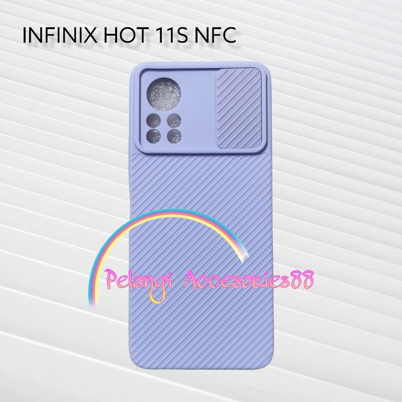 CASE INFINIX HOT 11S NFC SOFTCASE SLEDING WARNA WARNI - POLOS NON SLOT CARD