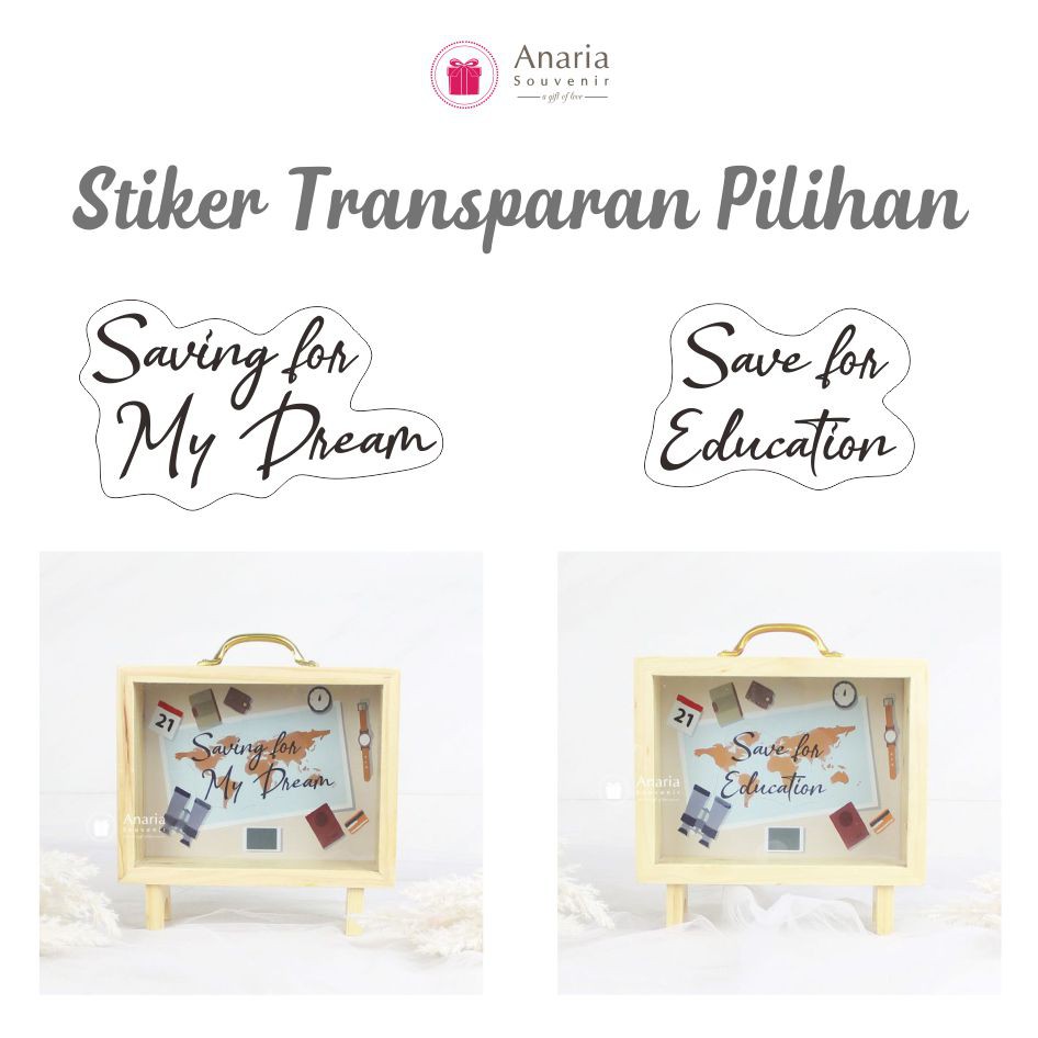 Celengan Koper Kayu Viral Celengan Custom Celengan Target Buka Tutup  Kado Unik Hadiah Celengan Unik Celengan Stiker-8
