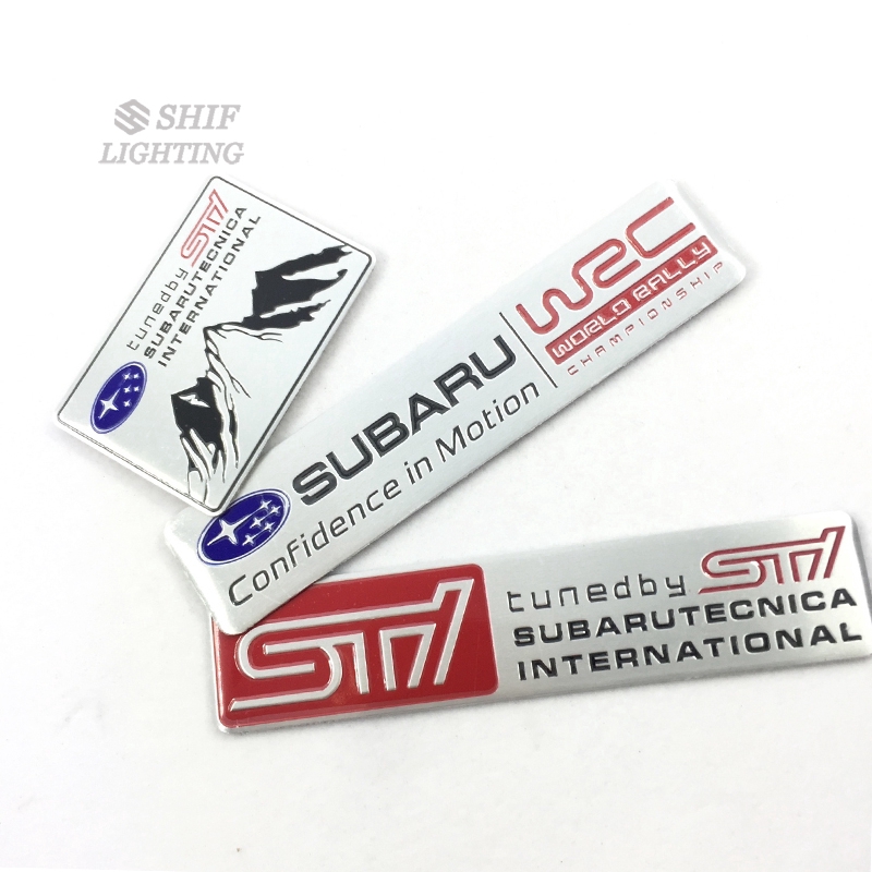 1pc Stiker Emblem Logo STI SUBARU WRC Bahan Aluminum Untuk Bagasi Belakang Mobil