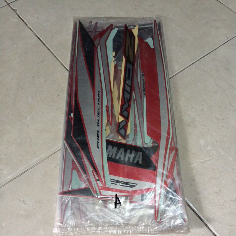striping stiker les body Yamaha Mio z body merah bahan original
