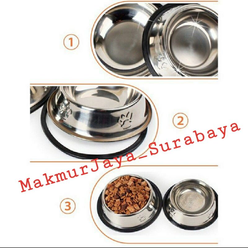 Pets Bowl stainless/Tempat makan&amp;Minum anjing,Kucing&amp;hewan kesayangan anda,anti selip