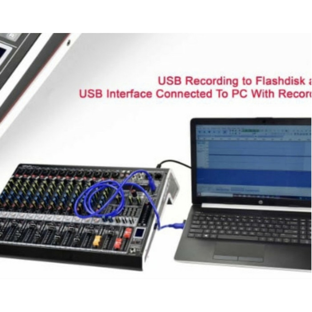 Mixer Ashley 12 channel Selection-12 Baru Support Usb Recording to PC