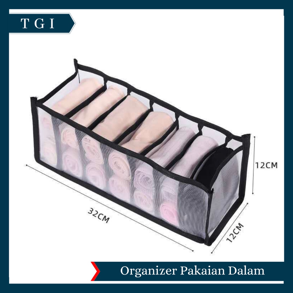 TGI - ORGANIZER STORAGE BOX KOTAK PENYIMPANAN PAKAIAN DALAM UNTUK KUTANG BH WANITA | KOTAK ORGANIZER PAKAIAN DALAM | STORAGE ORGANIZER BRA | TEMPAT PENYIMPANAN