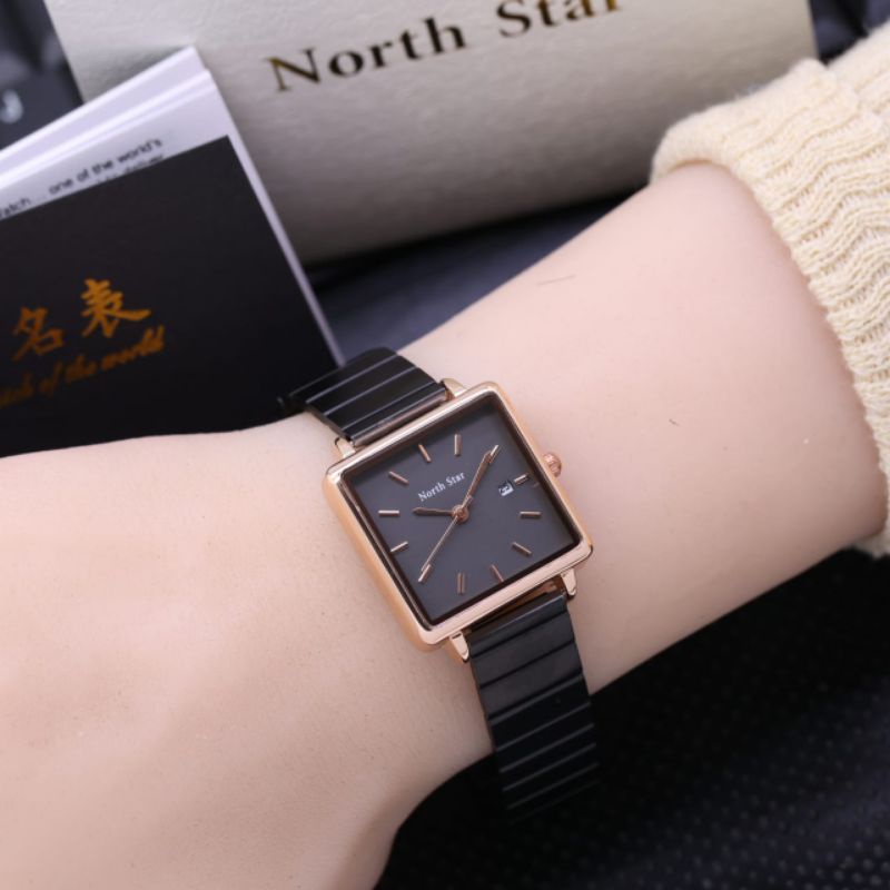 Original Jam Tangan North Star Wanita Terbaru Tangal Aktif Rantai Steinless