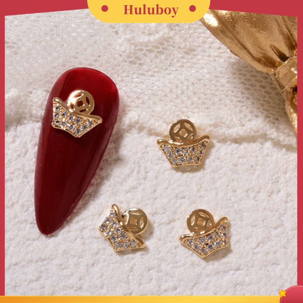 Huluboy Huluboy♡ Aksesoris Perhiasan Kuku Cubic Zirconia Desain Tahun Baru Harimau 2022 Untuk Dekorasi Nail Art