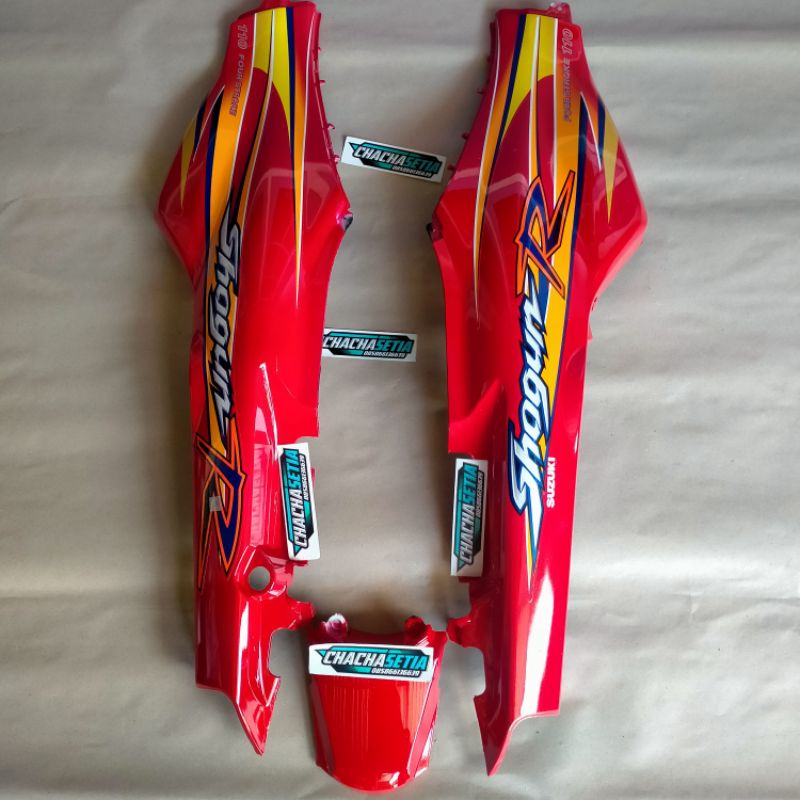 bodi body samping kanan kiri shogun r 110 new merah