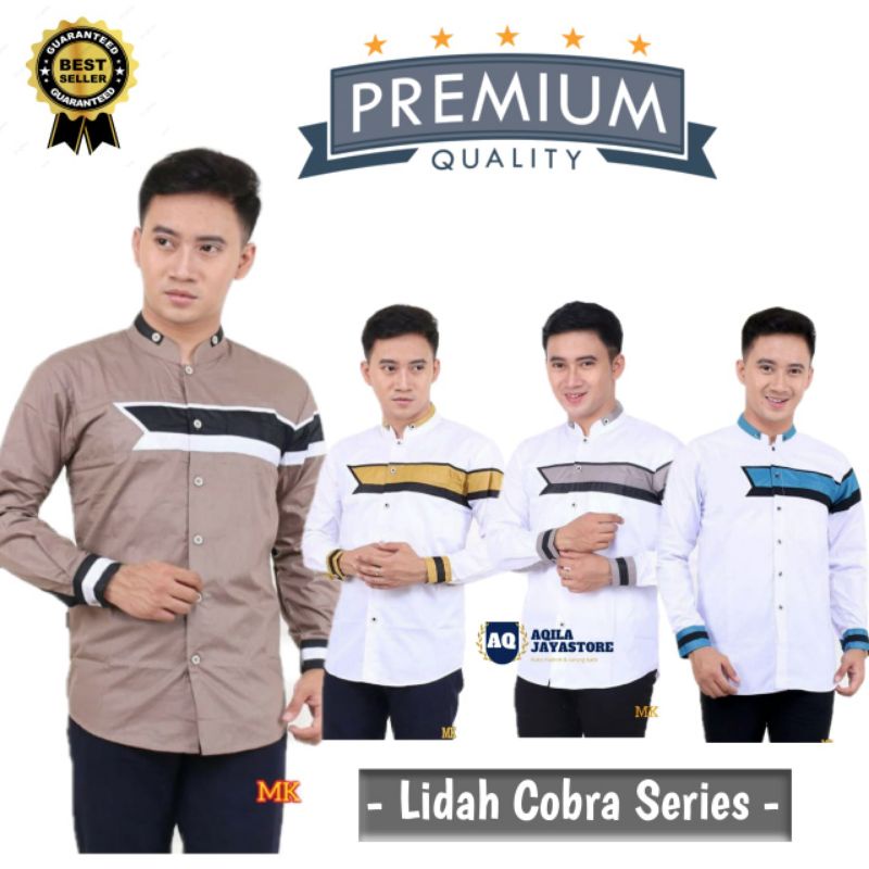 Baju Koko Pria Dewasa Lengan panjang Putih | Koko Hadroh lengan panjang | Baju muslim Terbaru