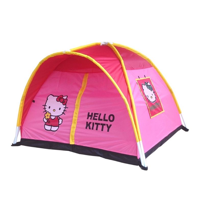 Tenda anak hello kitty pink dua pintu/tenda anak pink rose ukuran 120x120 Cm