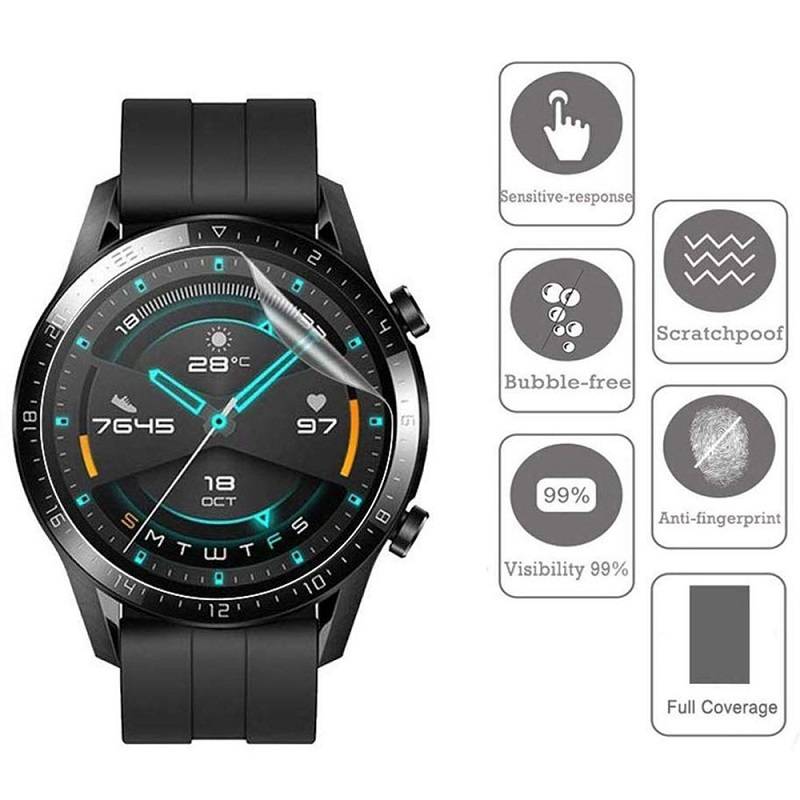 Hydrogel Soft Transparent Screen Protection Film For Huawei Watch GT GT2 Pro 2e Magic 42mm 46mm Smartwatch Protective Accessories Not Glass